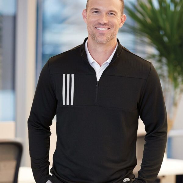 Adidas 3-Stripes Double Knit Quarter-Zip Pullover A482 3-Stripes Double Knit Quarter-Zip Pullover Thumbnail